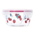 【フライングタイガー】フードコンテナ 550円／ラズベリー柄の幅11.6cm、高さ5.9cmのコンテナ