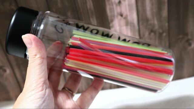 【セリア ドリンクボトル500 】ショートタイプのストロー収納にぴったり!