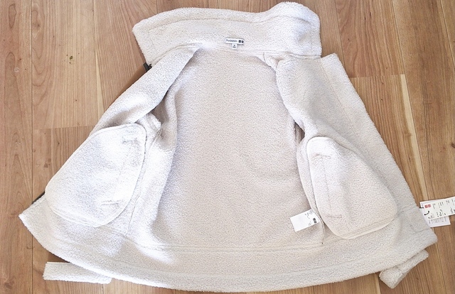 【無印良品】ストレッチボアフリースジャケット婦人Ｍ～Ｌ／内側は全体がボアになっていてモコモコあったか