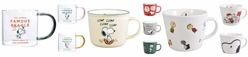 【PEANUTS】カラーマグ（アイボリー/レッド/グレイ/グリーン）各1,980円（税込）