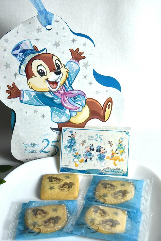 クッキー 紙箱 チップ＆デール 東京ディズニーシー25周年 スパークリング・ジュビリー