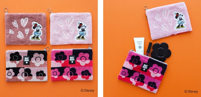 ファスナー付きタオル ￥3,080｜MARY QUANT ディズニー100周年「ミッキーマウス＆ミニーマウス」スペシャルデザイン