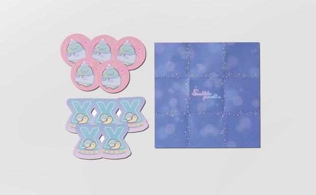 【ハッピーセット「すみっコぐらし」】「とかげ ○×ゲーム」持ち札が縦・横・斜め、いずれかでそろったら勝ち!