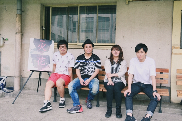 写真左からバンビーノ（藤田裕樹さん、石山大輔さん）、相席スタート（山﨑ケイさん、山添寛さん）　　撮影：小林裕和