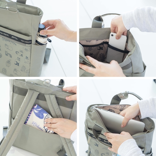 外ポケットや内ポケットが充実しています