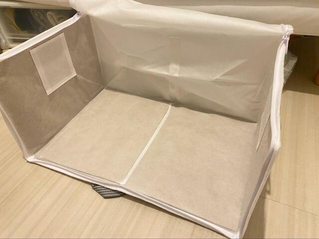 【ニトリ　衣類収納バッグ ガバット(M)】商品名通り、ガバッと開いて入れやすい