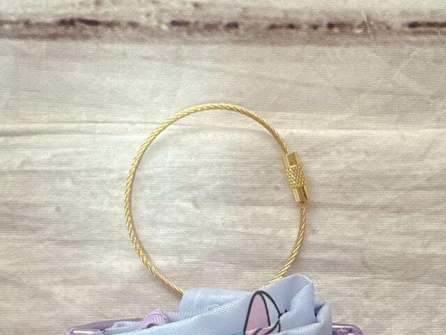 ポーチの上部にはネジ式ワイヤーリング付きで、バッグなどにつけて持ち歩くことができます