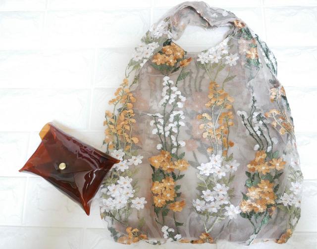 【Francfranc（フランフラン）】チュールバッグ　イエロー×ブラウン