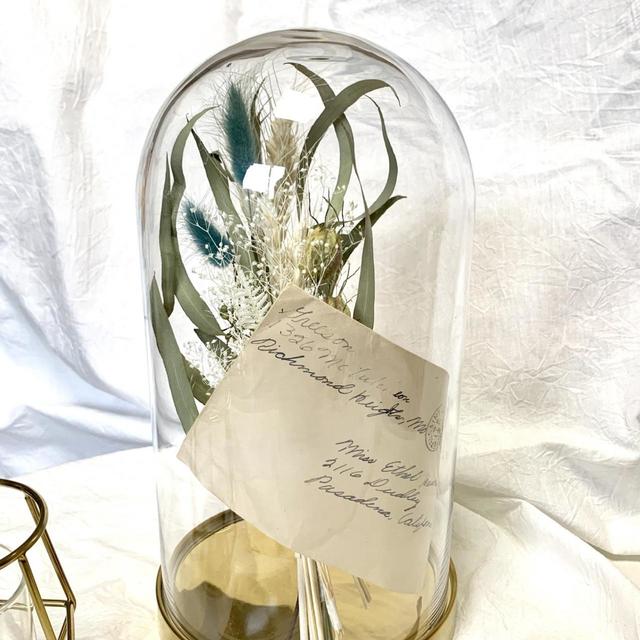 【IKEA ガラスドーム】アンティーク風の手紙を入れてみるアイデアも