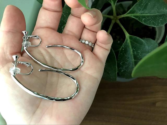 【GUメタルビッグフープイヤリング】シンプルで上品なシルバーイヤリング