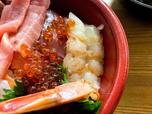 【はま寿司 特上7種の海鮮丼】ぷりぷりの甘エビとたっぷりのいくら
