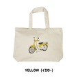 「トートバッグ ホンダ イラストタッチスーパーカブヘヴィキャンバストートバッグ」イエロー