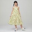 GIRLSレモンプリントティアードワンピース(ノースリーブ）