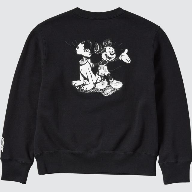KIDS モノクローム ミッキーマウス アート バイ ジョシュア・ヴィーダス スウェットシャツ（長袖）
