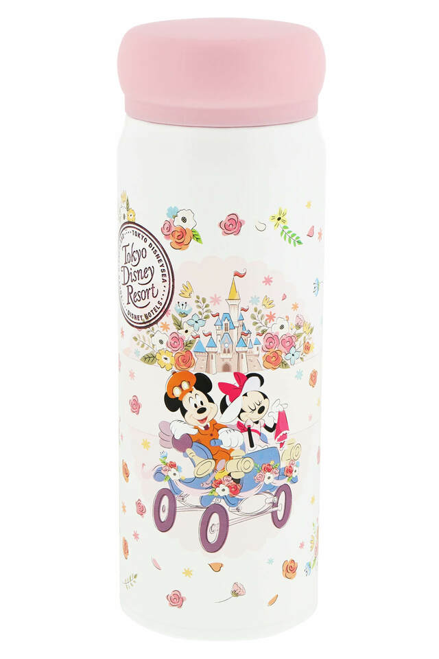ステンレスボトル 3,500円｜東京ディズニーリゾート「花咲き誇るパークを満喫するミッキーたちが描かれたグッズ」｜販売店舗：東京ディズニーランド「ホームストア」、東京ディズニーシー「ヴィラ・ドナルド・ホームショップ」｜発売日：2024年4月25日（木）