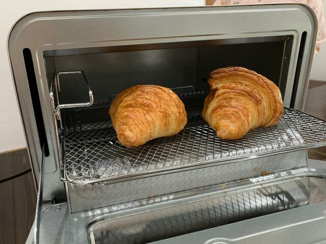 【アイリスオーヤマ スチームカーボントースター】クロワッサンは100℃で2個の場合3～4分でおいしく