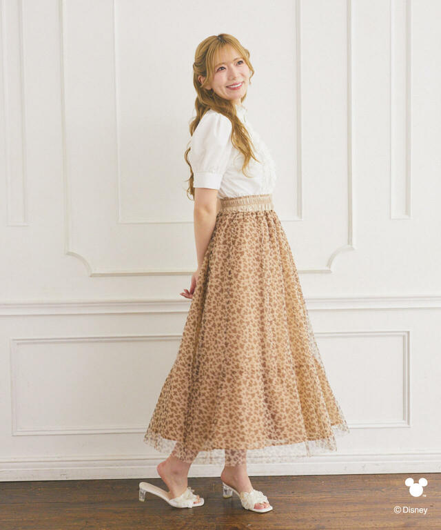 レオパード柄チュールスカート 11,500円｜Areeam Disney Collection「ミッキーマウス」