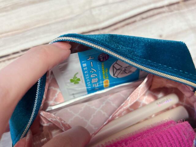 ポケットには染み抜きシートや綿棒などを入れるのがおすすめ