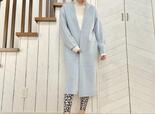 【GU（ジーユー）　ニットロングガウン(長袖）】ボトムスに個性的なレギンスを合わせても可愛い