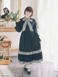 【Maison de FLEUR×青木美沙子×Marroncream】Marroncream ギンガムチェックワンピース カラー：Black サイズ：フリー 価格：￥17,600