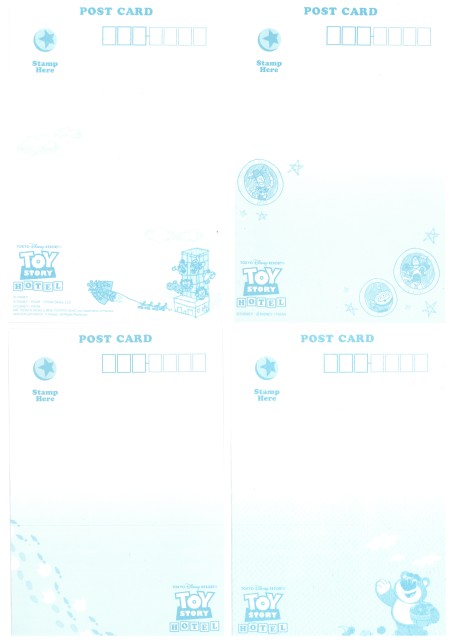 ポストカードセット 900円｜サイズ：(台紙)縦約16×横約24cm、(ポストカード)縦約15×横約10cm｜販売店舗：東京ディズニーリゾート・トイ・ストーリーホテル内ディズニーショップ「ギフト・プラネット」