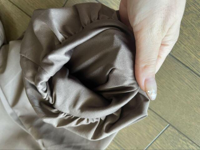 【ワークマン レディースドライサイドポケットバルーンスリーブワンピース】スリーブ裏はやわらか素材でやさしい着心地♪