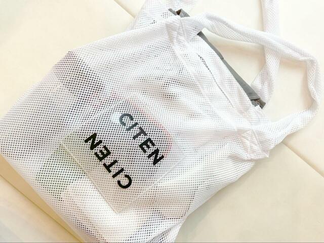 【CITEN　メッシュ＆クリア ロゴ トートバッグ】大量の荷物を入れてもパンパンになることなくスッキリ収納できます◎