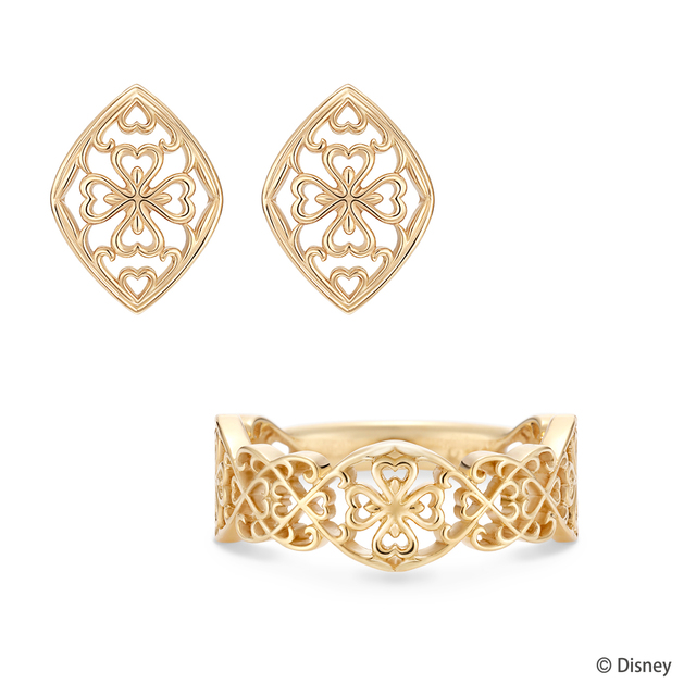 上：Magic Carpet(ピアス) 税込 28,600円(K14 イエローゴールド)／下：Magic Carpet(リング) 税込 28,600円(K14 イエローゴールド)