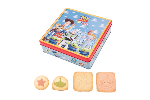 アソーテッド・クッキー 1,200円｜内容量：14枚[キャラメルクッキー3個、ストロベリークッキー3個バター＆ラズベリークッキー4個、バター＆グリーンアップルクッキー4個]｜販売店舗：東京ディズニーリゾート・トイ・ストーリーホテル内ディズニーショップ「ギフト・プラネット」