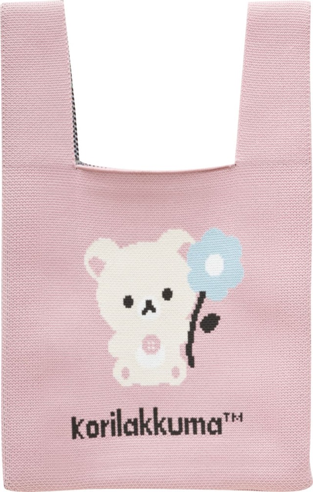 【サンエックス新商品】「ニットバッグ」2,200円／コリラックマがお花を持ったデザイン