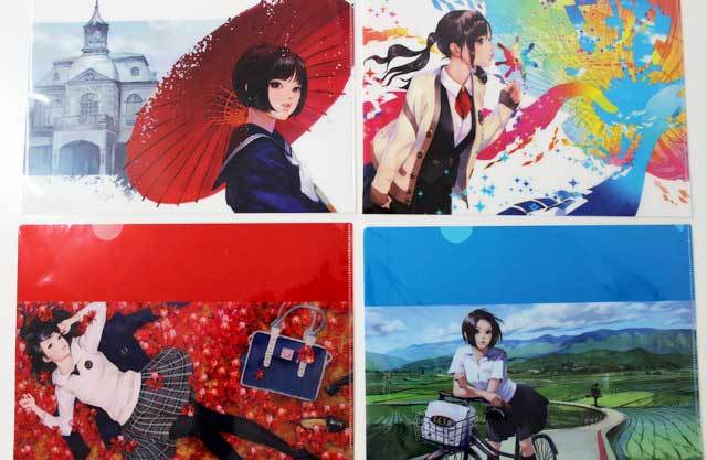 『「制服至上・制服至上2―台湾女子高生制服選―」出版記念 蚩尤 個展』 　　クリアファイル4種　右上から時計回りに“春夏秋冬”にも見える
