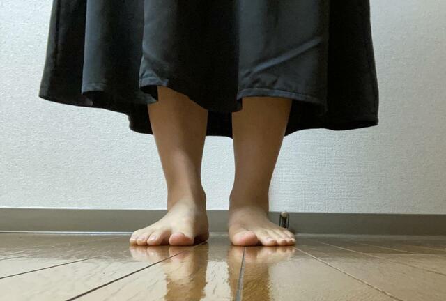 【GU（ジーユー）　リブティアードコンビネーションワンピース（長袖）Z＋E】ふくらはぎを程よく隠す丈感