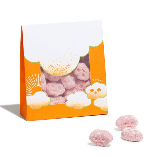 【ヒトツブカンロ「夏空のmofuwaプチ」約10粒 600円】店舗限定商品!。ピンク色のいちごヨーグルト味の「mofuwaプチ」を召し上がれ♪