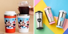 左『Disneyland Paris Cup Coffee Tumbler Book Red/White』各3,069円、 右『MILKFED. 推し活がはかどる! 真空断熱タンブラーBOOK BLACK/PINK/BLUE 』 各3,025円
