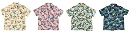 アロハ風半袖シャツ：各4,290円（税込）