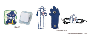 郵便局限定『ムーミン』グッズ【クリップとケーブルバンドのセット】価格：770円（税込）サイズ（約）：クリップ／タテ5×ヨコ4.5cm：ケーブルバンド／タテ10.5×ヨコ5cm：アクリルのクリップと、ラバーのケーブルバンドがひとつになったセットです。クリップは紙類をまとめる等に使え、ケーブルバンドはケーブルの整理等に使えます。