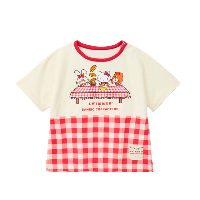 SWIMMER×サンリオキャラクターズ 総柄切替えプリント半袖Ｔシャツ｜2,090 円（税込）