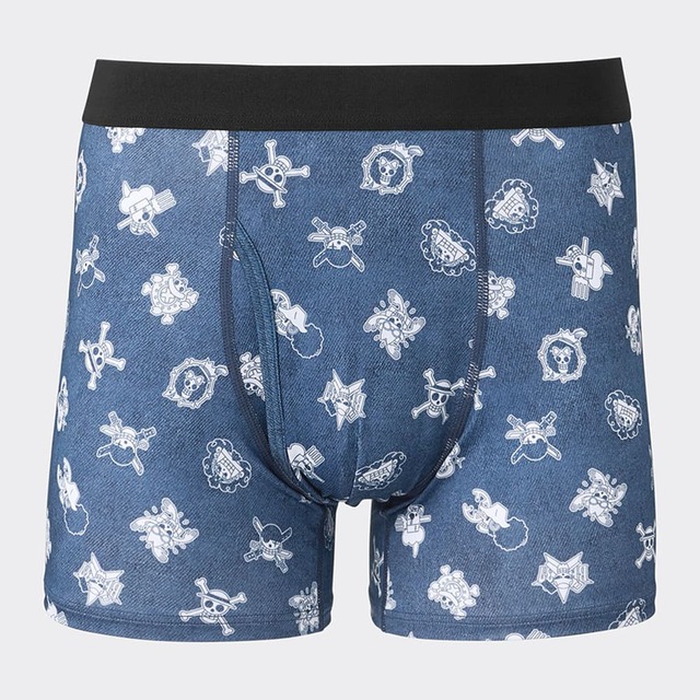 「スタイルドライボクサーパンツ」￥590　さまざまな海賊旗のマークがモチーフ