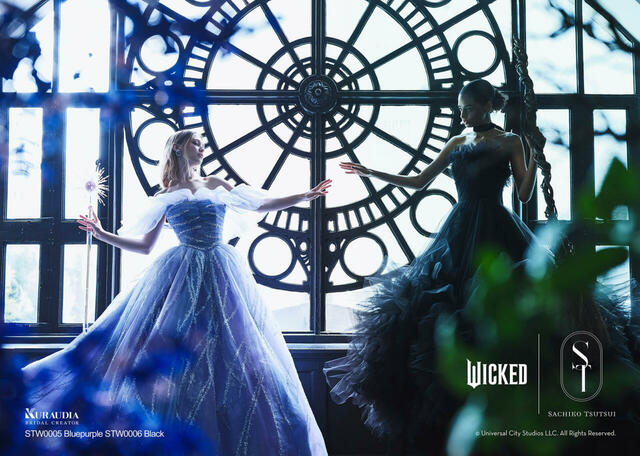 【クラウディア】『ウィキッド』新作ウェディングドレス「WICKED｜SACHIKO TSUTSUI」STW0005_Bluepurple　STW0006_Black