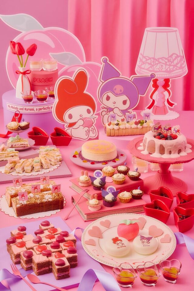 「各種メニュー」＜大人 6,000円　7-12歳 3,500円　4-6歳 2,000円＞【マイメロディ＆クロミのもっと桃気分Peach Sweets Buffet】