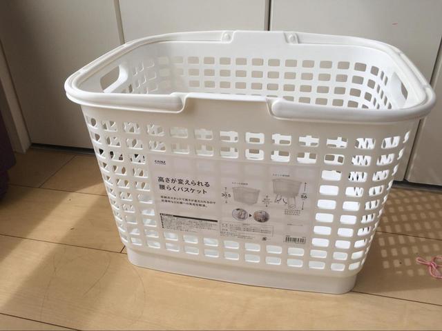 【カインズ 高さが変えられる腰らくバスケット ホワイト】普通のかごとしても使用可能