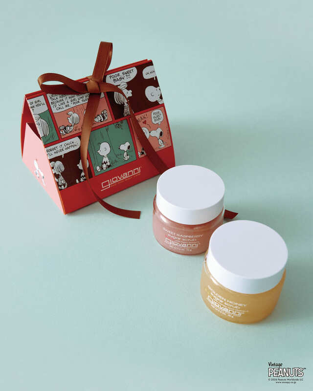 【PEANUTS×コスメキッチン】giovanni＜PEANUTS＞ボディスクラブ mini-twin（スイートラズベリー＆ゴールデンハニー）／人気の2種のボディスクラブミニサイズのセット