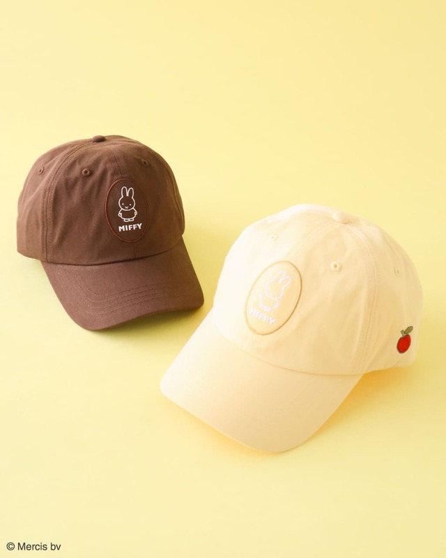 【ミッフィー×Green Parks】「miffy/刺しゅうツイルキャップ」カラー：Yellow/Brown、価格：￥3,990