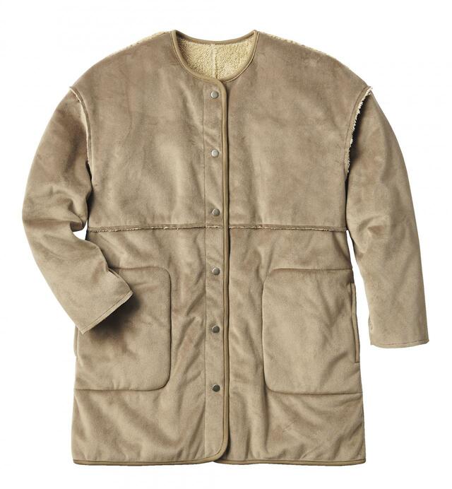 防風ベロアシャギーロング モカ×ベージュ