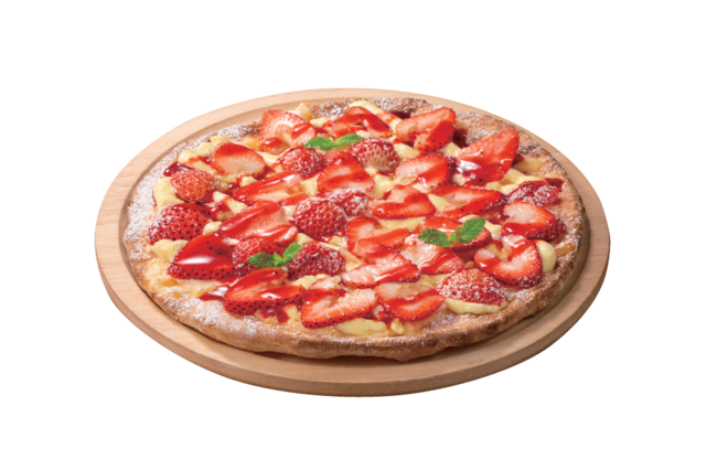 「苺たっぷりのデザートピッツァ」＜クーポン価格：989円（税込）＞【ガストはハンバーグセットが“300円引き”！バーミヤンは餃子が“半額”！すかいらーく12ブランド全店にお年玉クーポン登場！】