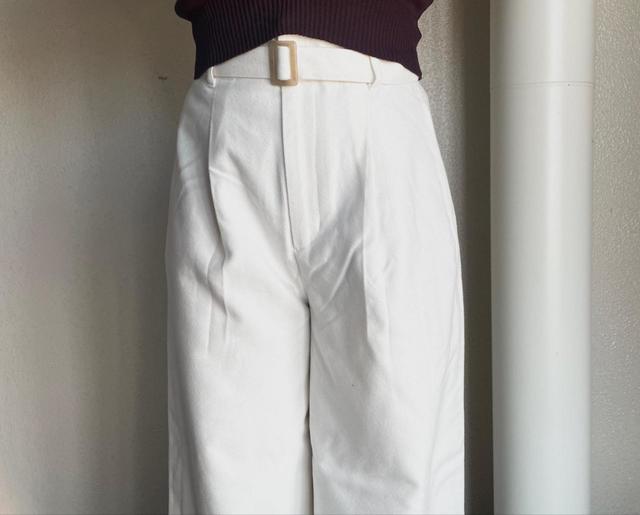 【GU 起毛ベルテッドワイドパンツZ+E】腰周りをしっかりカバー！