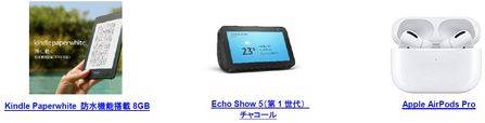 Kindle Paperwhite/Echo Show 5 (エコーショー5)/Apple AirPods Pro