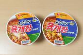 【農心ジャパン ユッケジャンカップラーメン 12個 1058円】調理方法や容器の形は日本のカップ麺とほぼ同じ
