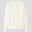 UVカットスーピマコットンクルーネックカーディガン（長袖）OFF WHITE