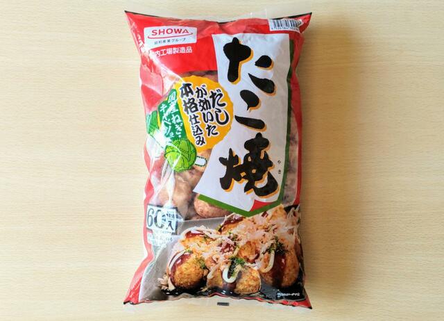 【昭和冷凍食品 冷凍たこ焼 1.2kg(60個) 988円】どっさり60個入りで、1個あたり約16円という高コスパ